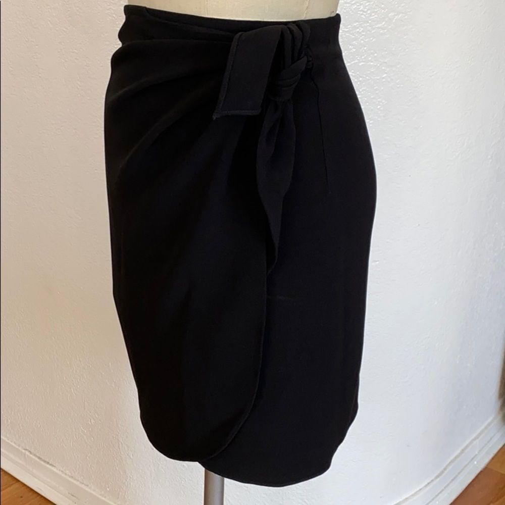 Vintage DKNY black ruched side skirt Y2K grunge 2 - Picture 2 of 5